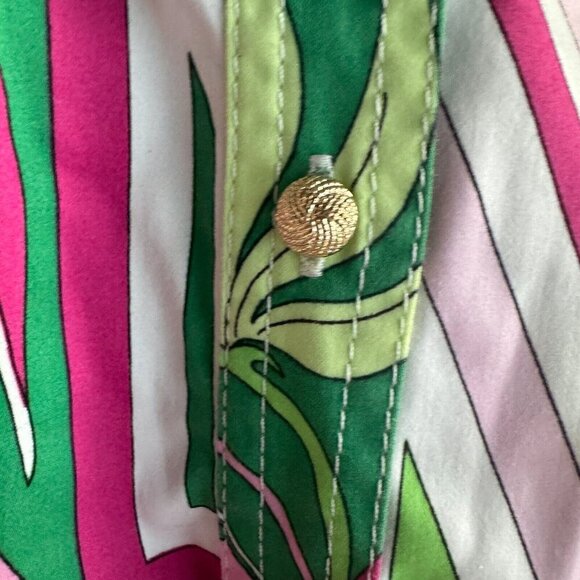 Talbots Colourful Green Pink Shirt Midi Dress 18 - Picture 4 of 11